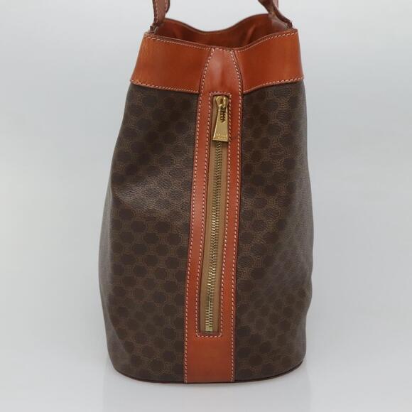 CELINE Macadam Canvas Shoulder Bag Pvc Leather Brown Gold - Picture 5 of 12